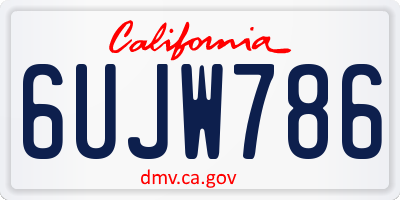 CA license plate 6UJW786