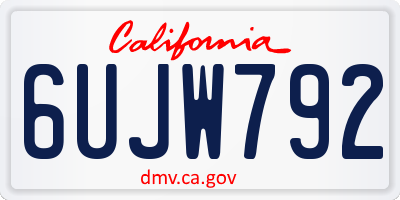 CA license plate 6UJW792