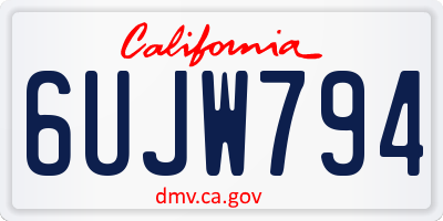 CA license plate 6UJW794