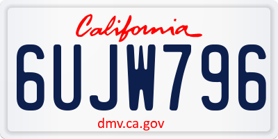 CA license plate 6UJW796