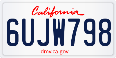 CA license plate 6UJW798