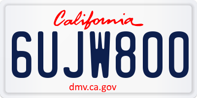 CA license plate 6UJW800