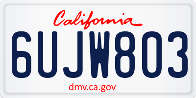 CA license plate 6UJW803