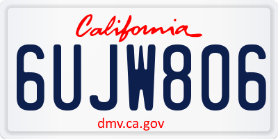 CA license plate 6UJW806