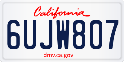 CA license plate 6UJW807