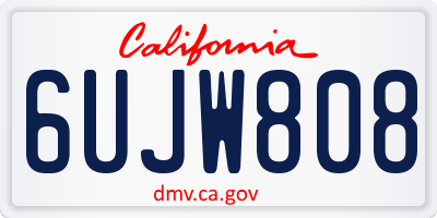 CA license plate 6UJW808