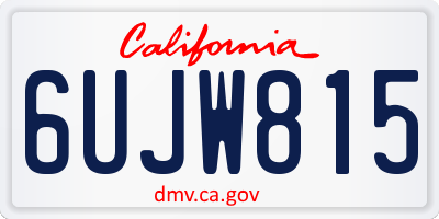 CA license plate 6UJW815