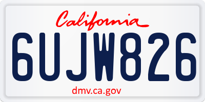 CA license plate 6UJW826