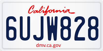 CA license plate 6UJW828