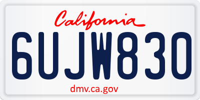 CA license plate 6UJW830
