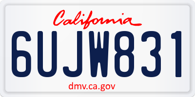 CA license plate 6UJW831