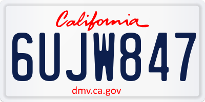 CA license plate 6UJW847