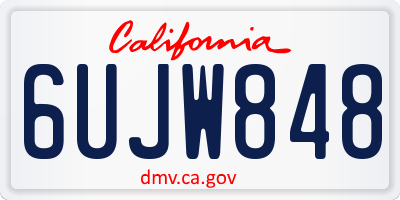 CA license plate 6UJW848