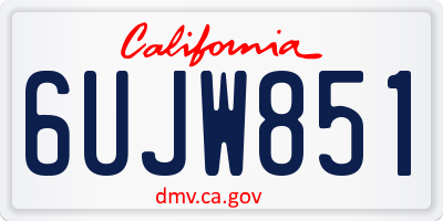 CA license plate 6UJW851