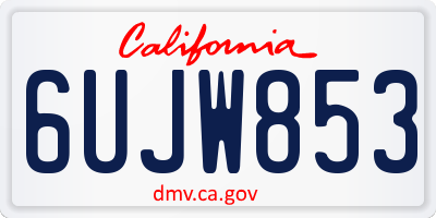 CA license plate 6UJW853