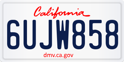 CA license plate 6UJW858