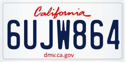 CA license plate 6UJW864