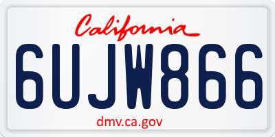CA license plate 6UJW866