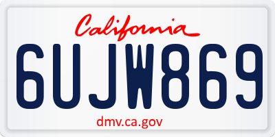 CA license plate 6UJW869