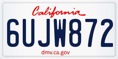 CA license plate 6UJW872