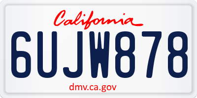 CA license plate 6UJW878