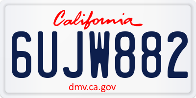 CA license plate 6UJW882