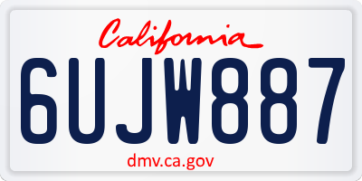 CA license plate 6UJW887