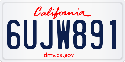 CA license plate 6UJW891