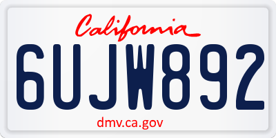 CA license plate 6UJW892