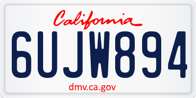CA license plate 6UJW894