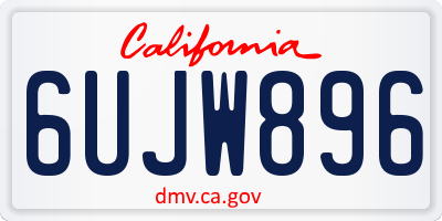 CA license plate 6UJW896