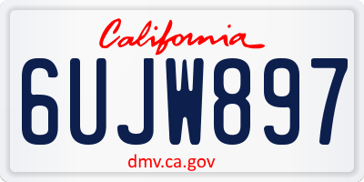 CA license plate 6UJW897