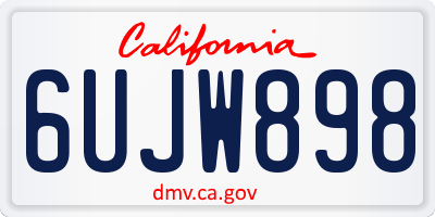 CA license plate 6UJW898