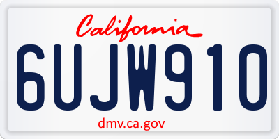 CA license plate 6UJW910