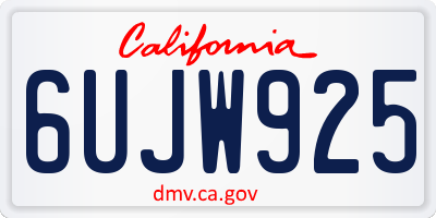 CA license plate 6UJW925