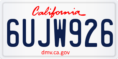 CA license plate 6UJW926