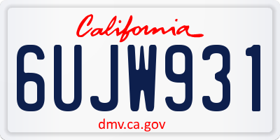 CA license plate 6UJW931