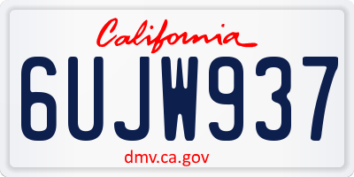 CA license plate 6UJW937