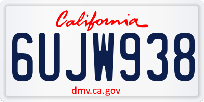 CA license plate 6UJW938