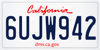 CA license plate 6UJW942