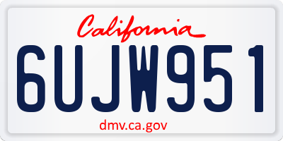CA license plate 6UJW951