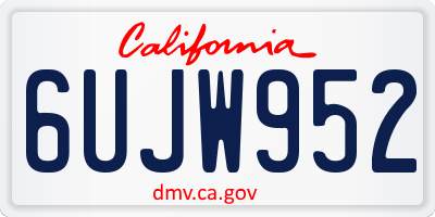 CA license plate 6UJW952