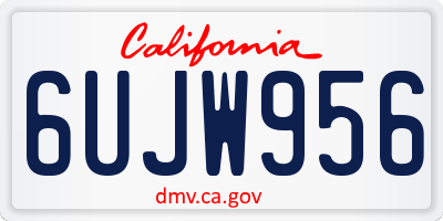 CA license plate 6UJW956