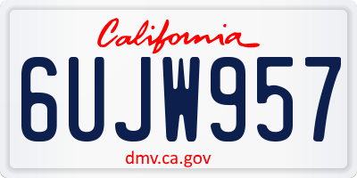 CA license plate 6UJW957