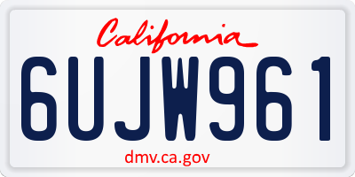 CA license plate 6UJW961