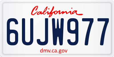 CA license plate 6UJW977