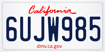 CA license plate 6UJW985