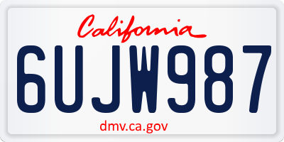 CA license plate 6UJW987
