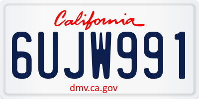 CA license plate 6UJW991