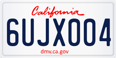 CA license plate 6UJX004